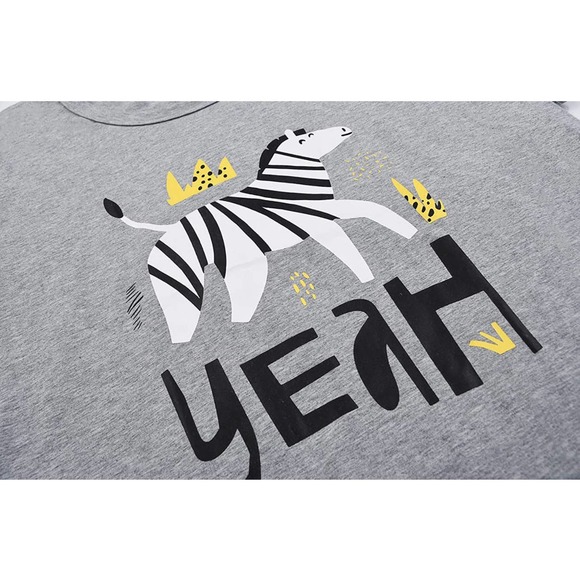 ABeCue Womens Pajamas Cartoon Zebra Tee and Shorts Set (Size M) - Picture 7 of 8